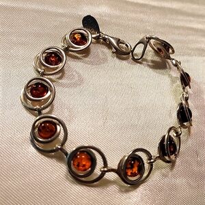 Baltic amber 925 sterling silver bracelet